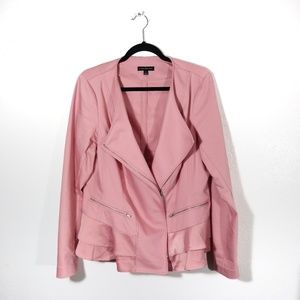 Lane Bryant Moto Jacket style top sz 14 rose pink